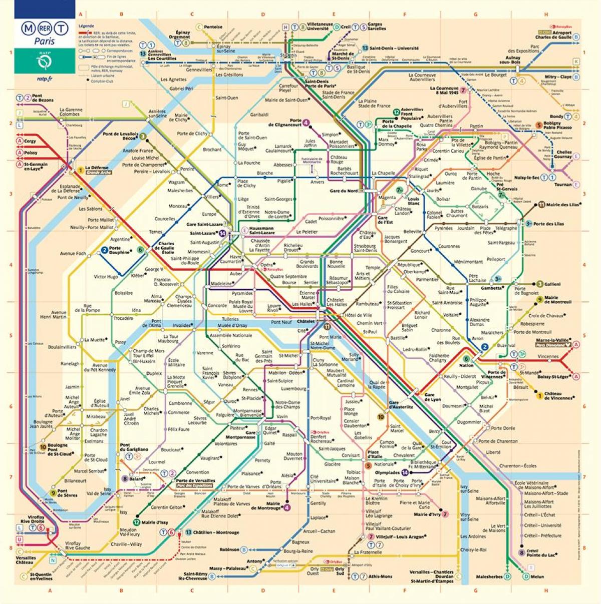 Carte de la station de métro parisien