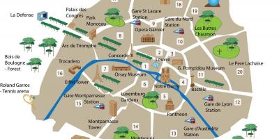 Carte des musées et monuments de Paris