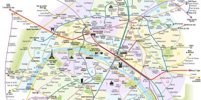 Carte de métro de Paris avec ses monuments