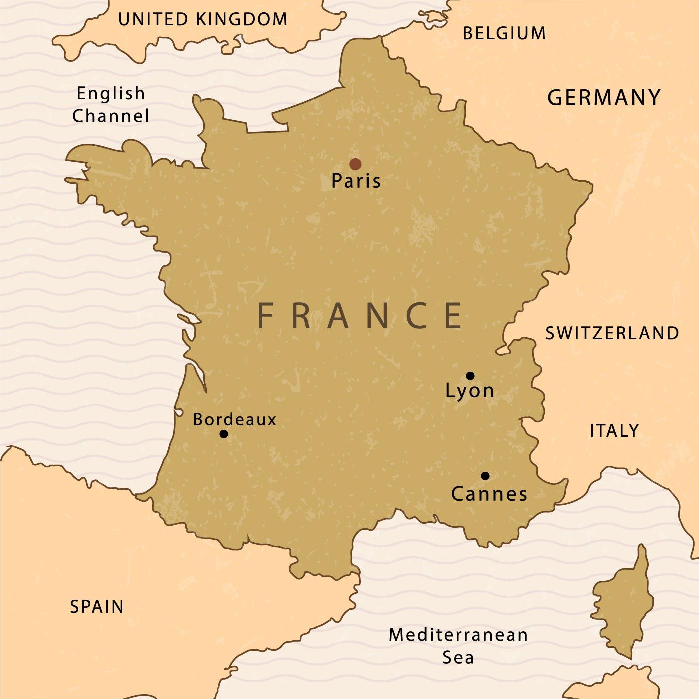 Paris sur une carte de la France - Carte de Paris sur la carte de