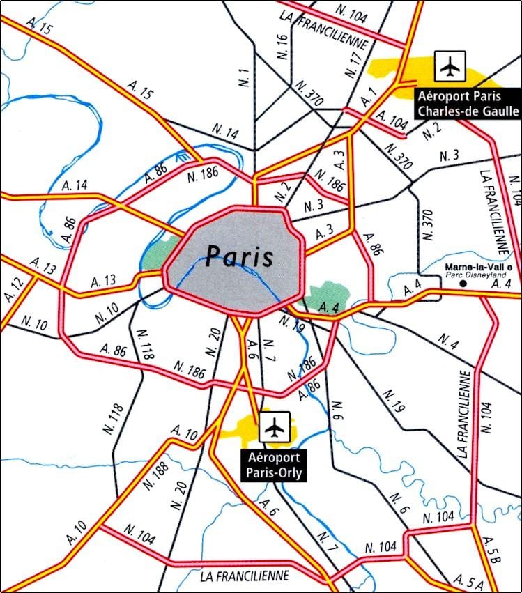 L'aéroport de Paris carte des emplacements