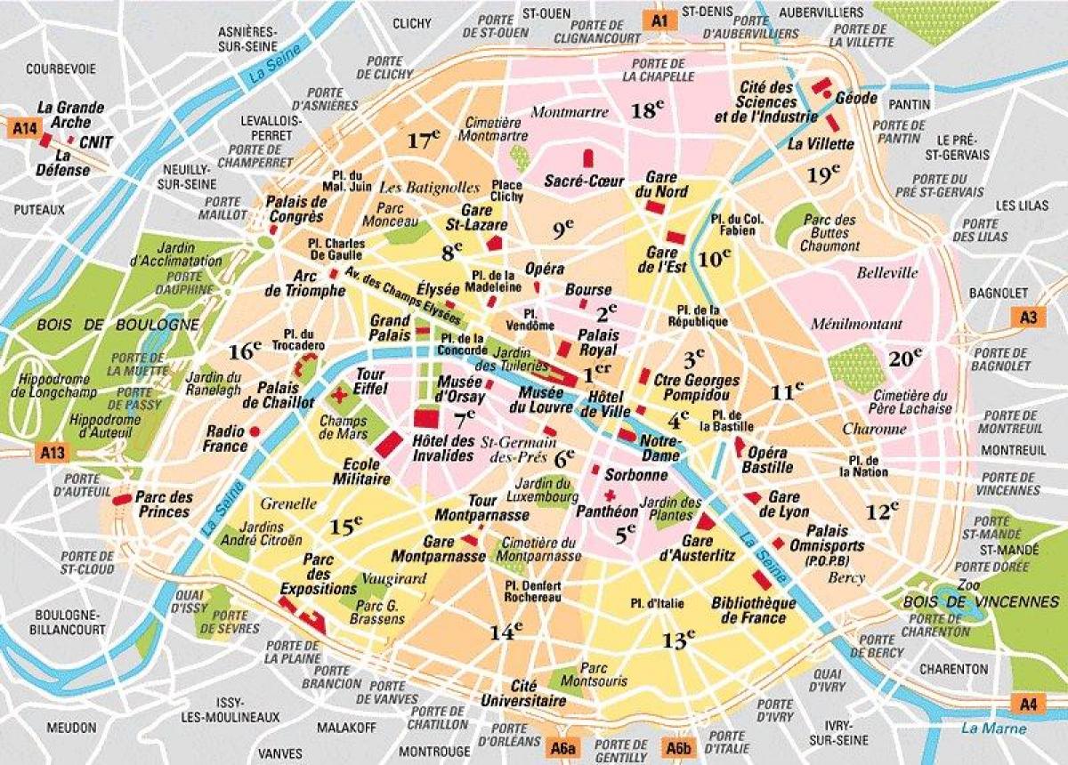arrondissement de la carte de Paris, France