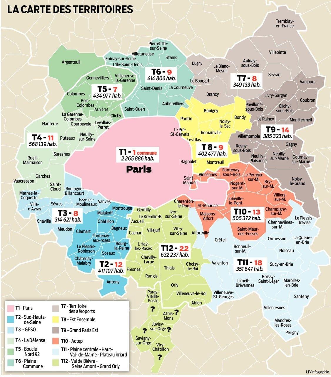 carte de région de Paris France