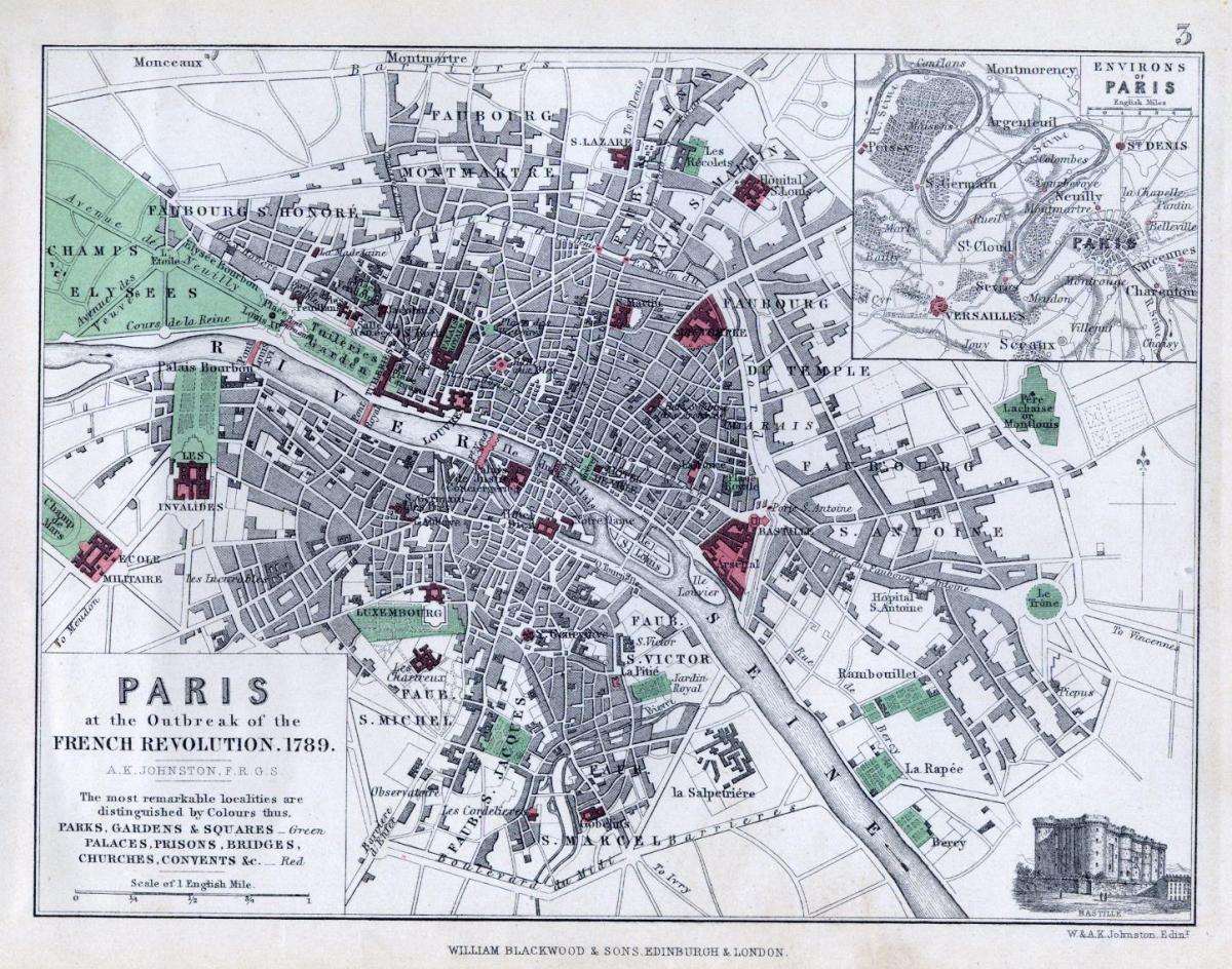 Carte ofhistorical carte de Paris