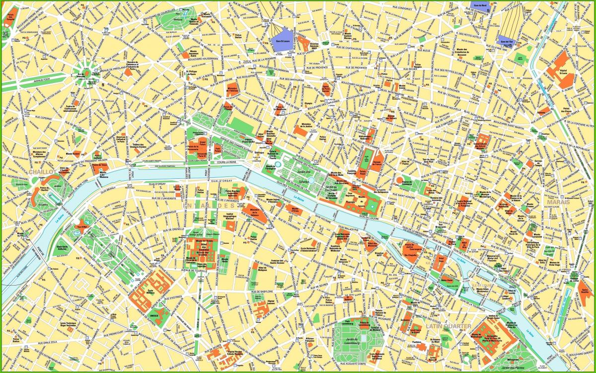 carte de Paris attractions du centre-ville