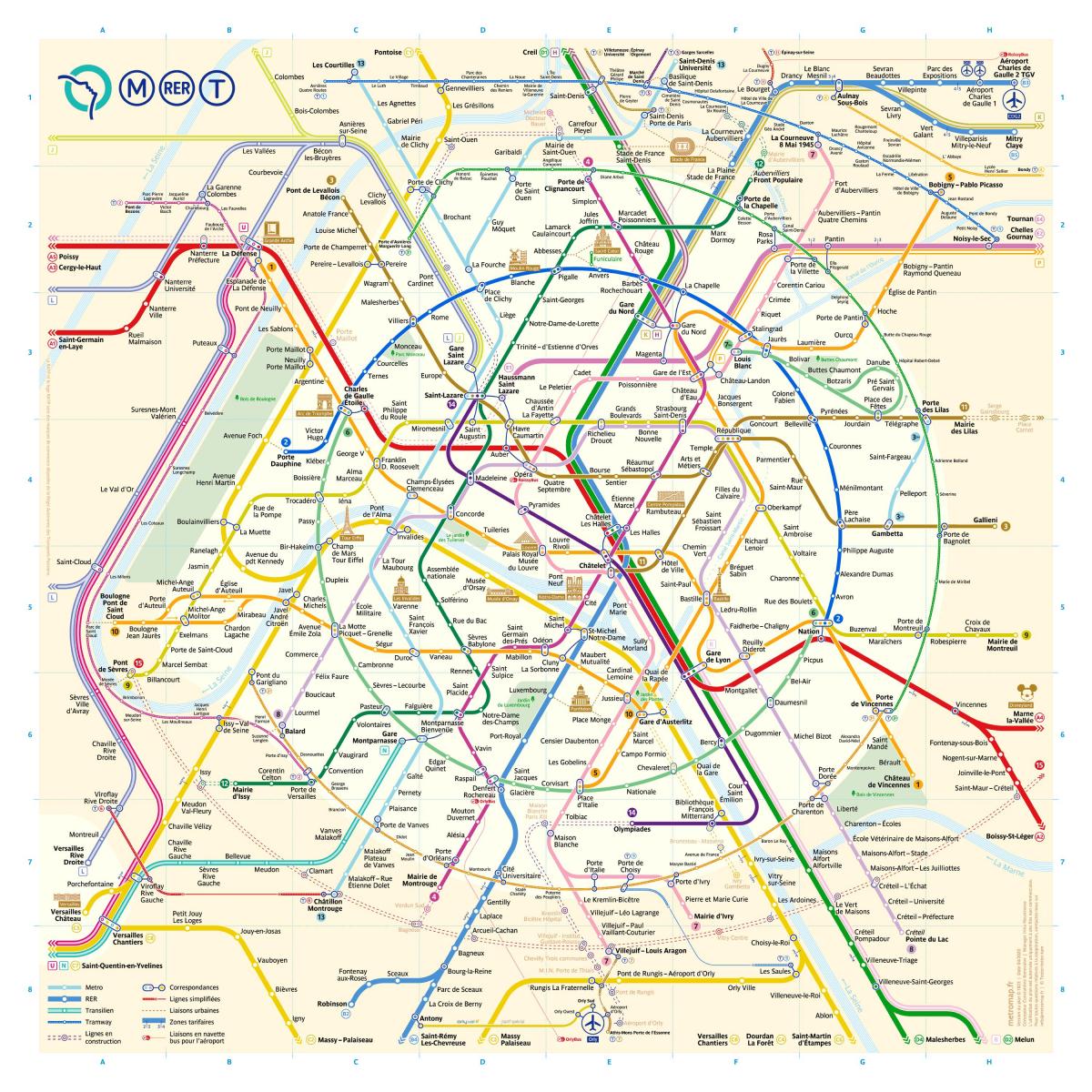 carte du train Paris France