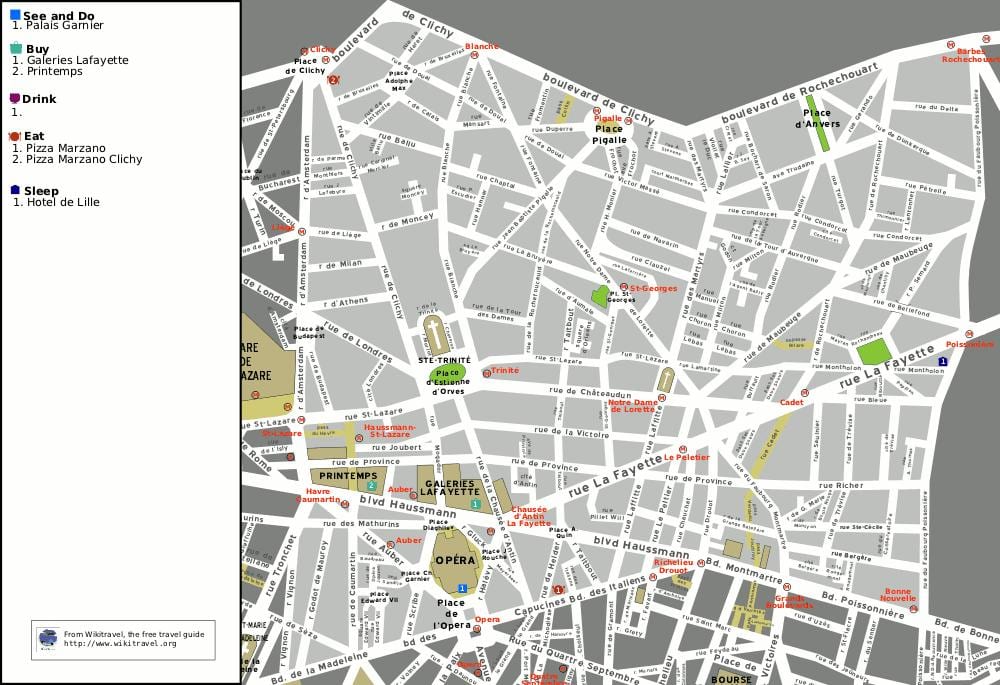 Carte de l'opéra de Paris