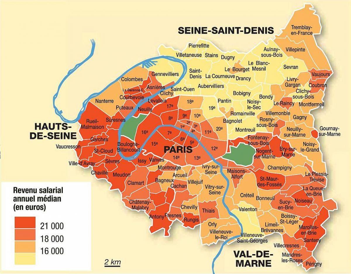 carte de Paris et de sa banlieue