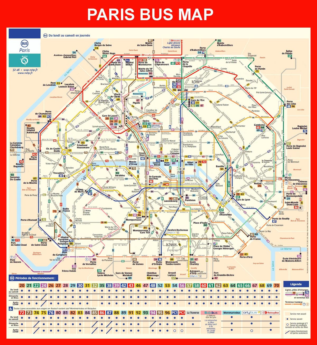 Carte de Paris gare routière