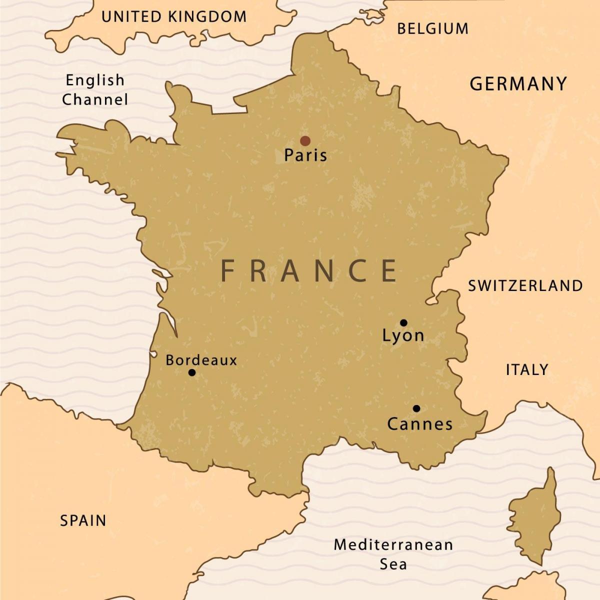 Carte de Paris sur une carte de France