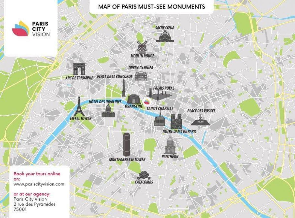 Carte de la ville de Paris, France