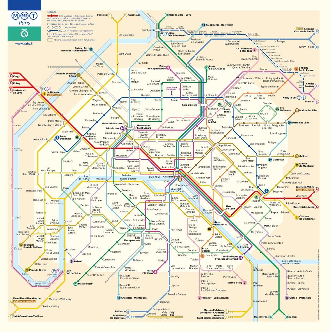 le métro de Paris carte