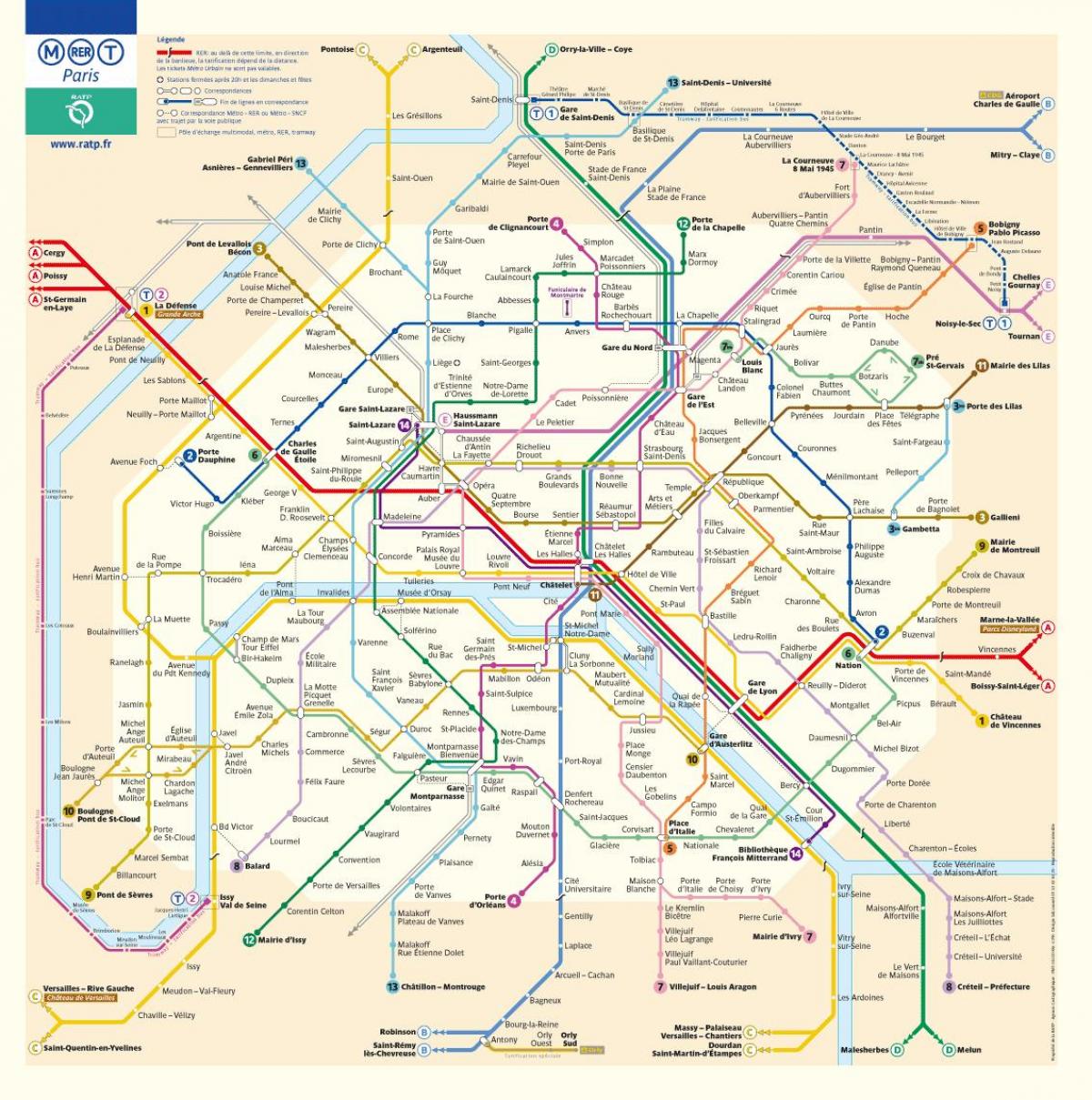 le métro de Paris carte
