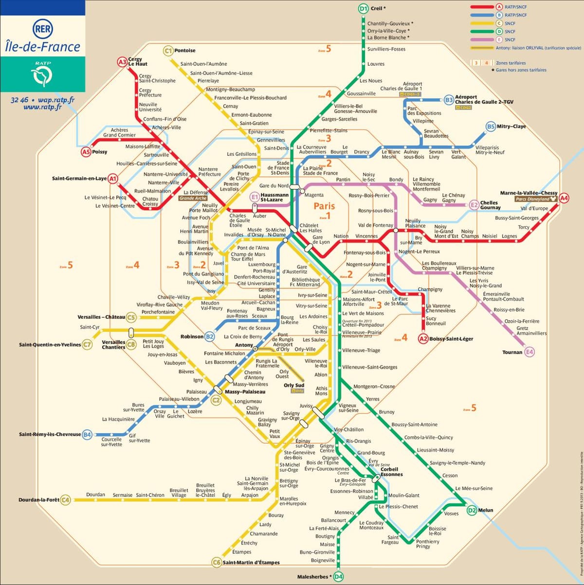 De Paris par le rer carte