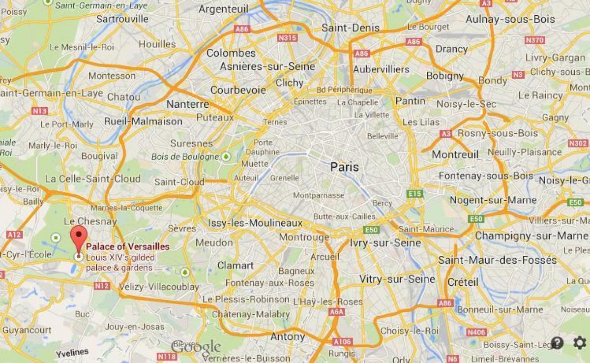 La carte de versailles, à Paris