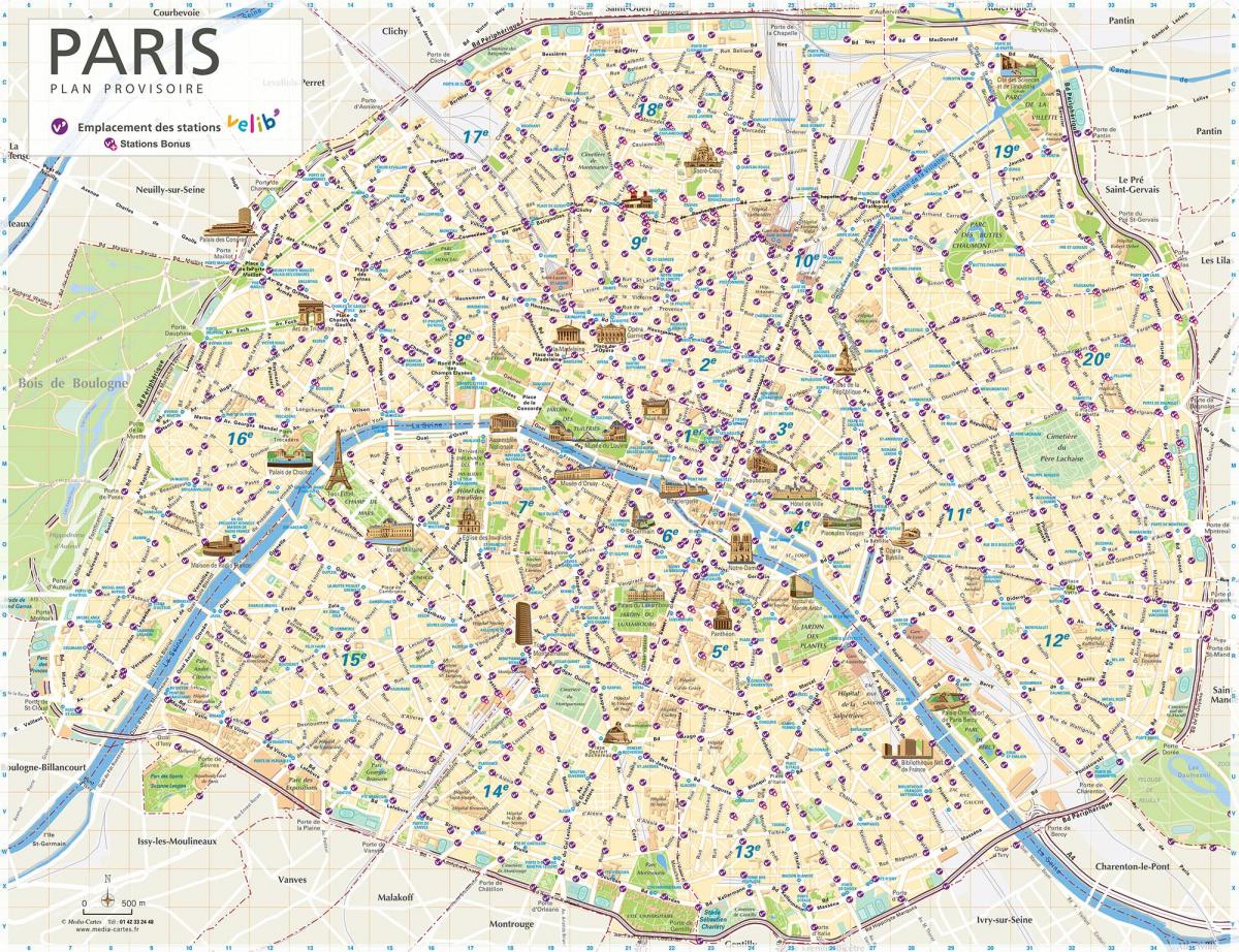 vélib ' à Paris la carte