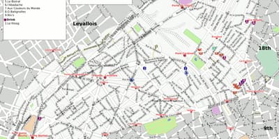 Carte de la 17ème arrondissement de Paris