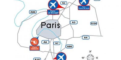 L'aéroport international de Paris carte