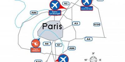 L'aéroport international de Paris carte