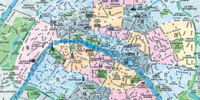 La carte de Paris, les quartiers et les monuments