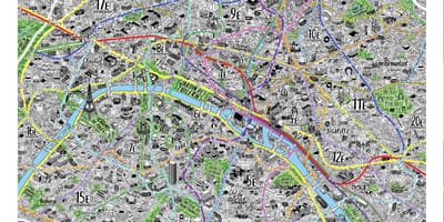 Carte de dessinés à la main à Paris