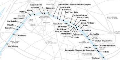 Carte de ponts de Paris