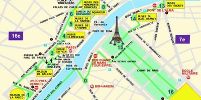 Carte de du trocadéro, à Paris