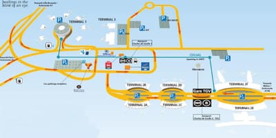 Carte de l'aéroport Paris cdg