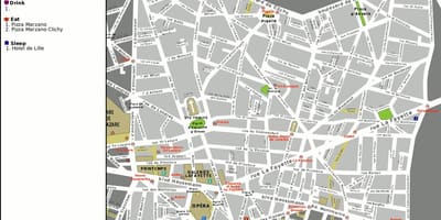 Carte de l'opéra de Paris