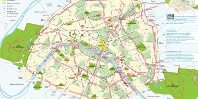 Paris à vélo les routes de la carte