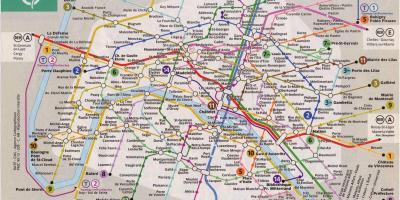 Carte de la ligne de train de Paris