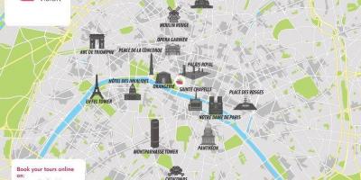 Carte de la ville de Paris, France