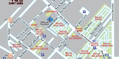 Paris quartier commerçant de la carte