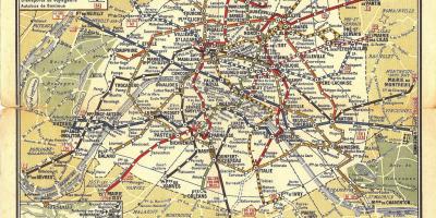 Carte de vieux métro de Paris